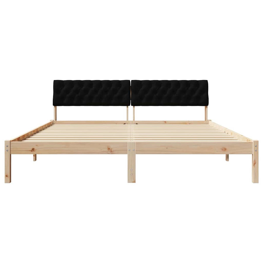 Bedframe Bruin en zwart 180 x 200 cm Massief grenenhout