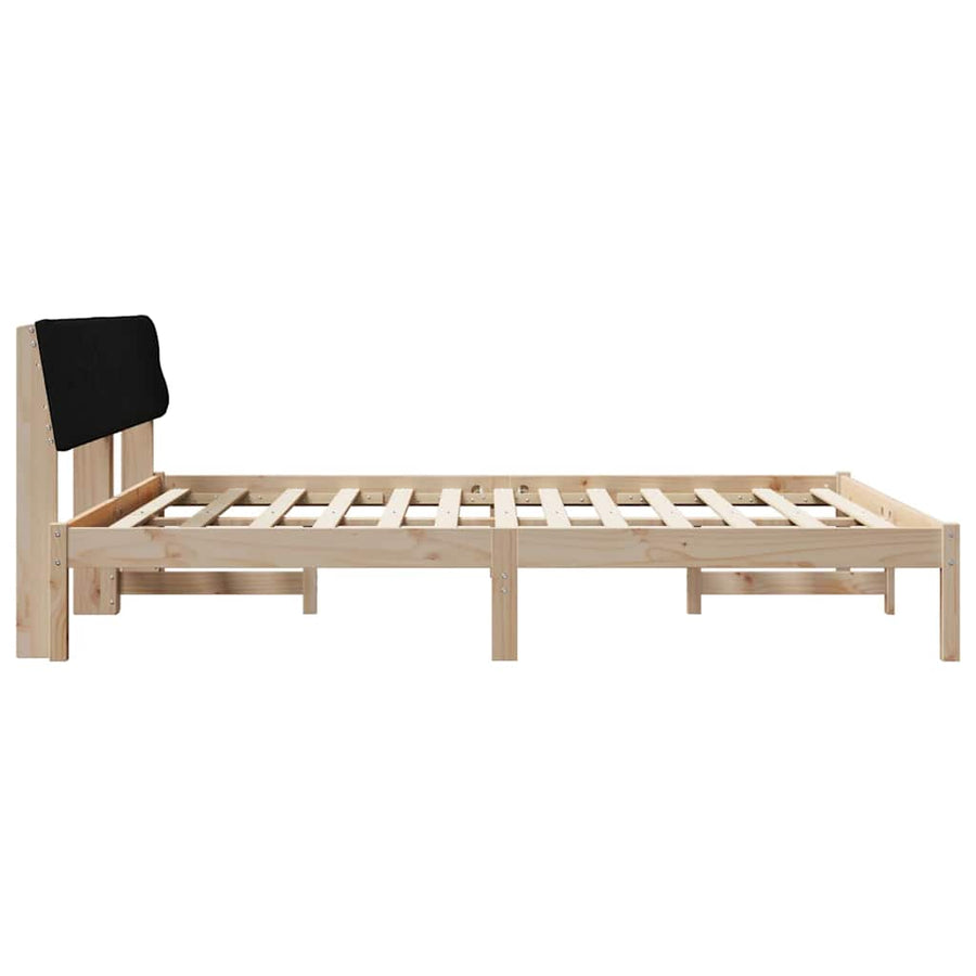 Bedframe Bruin en zwart 180 x 200 cm Massief grenenhout