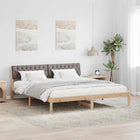 Bed Frame Brown and Taupe 180 x 200 cm Solid Pine Wood