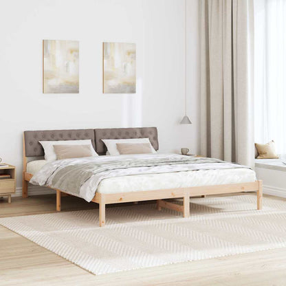 Bedframe Bruin en taupe 180 x 200 cm Massief grenenhout