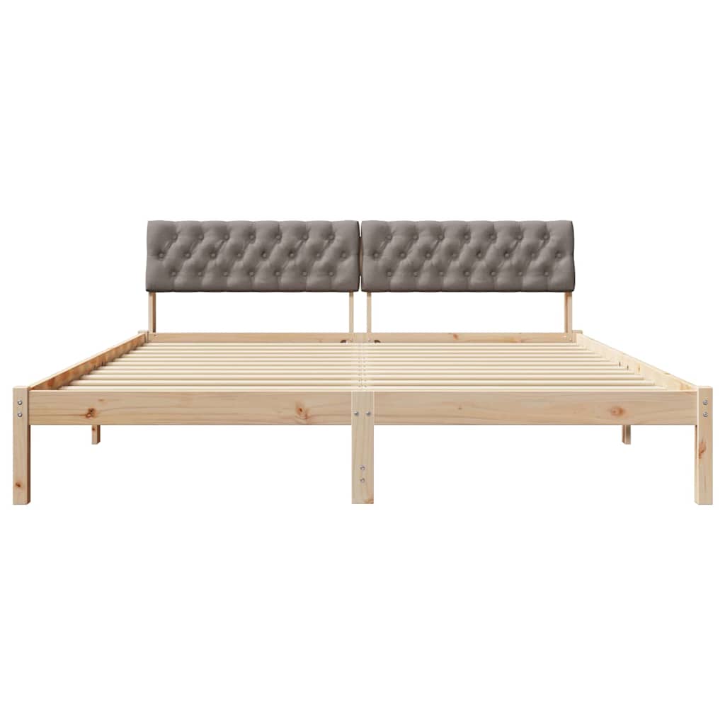 Bedframe Bruin en taupe 180 x 200 cm Massief grenenhout