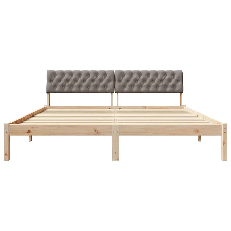 Bedframe Bruin en taupe 180 x 200 cm Massief grenenhout