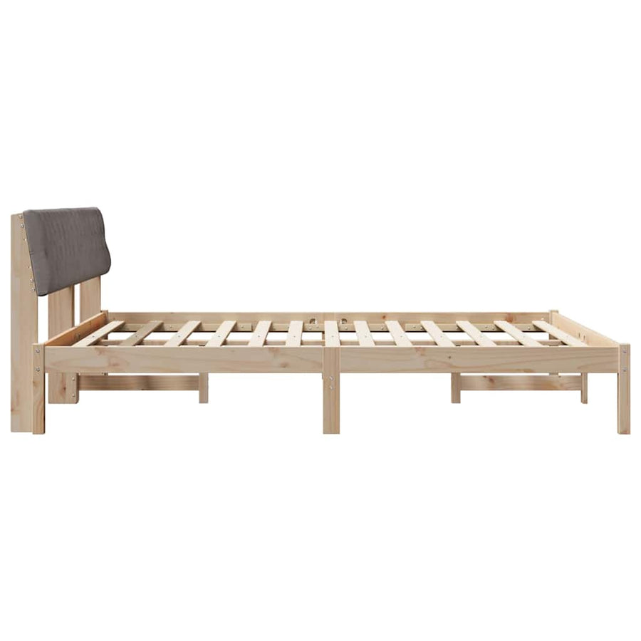 Bedframe Bruin en taupe 180 x 200 cm Massief grenenhout