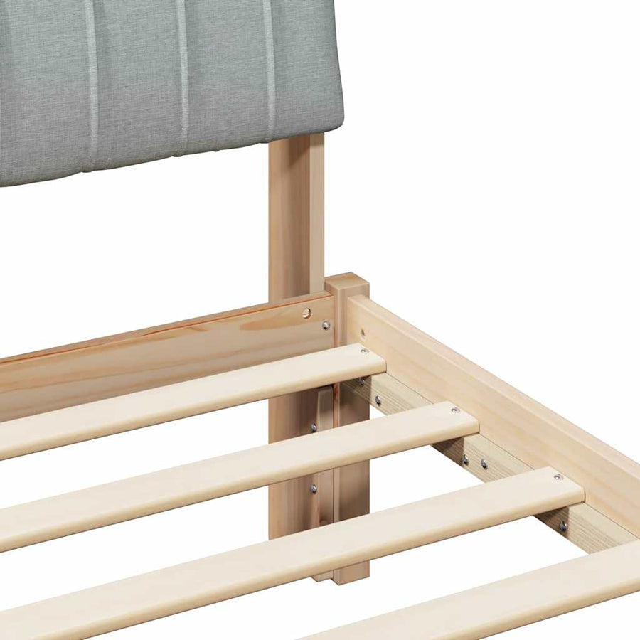 Bedframe Bruin en lichtgrijs 200 x 200 cm Massief grenenhout