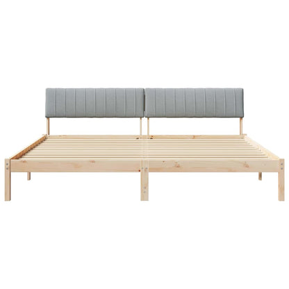 Bedframe Bruin en lichtgrijs 200 x 200 cm Massief grenenhout