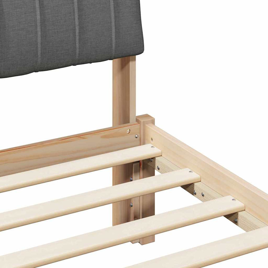 Bedframe Bruin en donkergrijs 200 x 200 cm Massief grenenhout