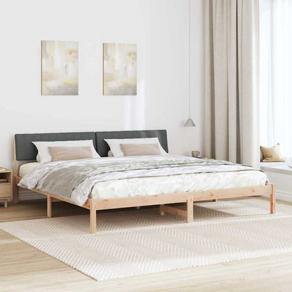 Bedframe Bruin en donkergrijs 200 x 200 cm Massief grenenhout