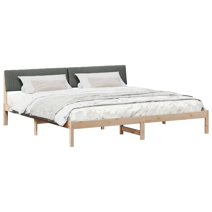 Bedframe Bruin en donkergrijs 200 x 200 cm Massief grenenhout