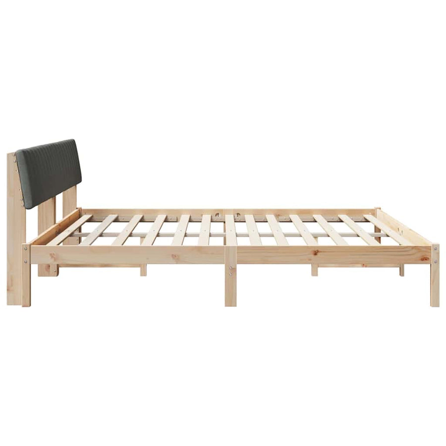 Bedframe Bruin en donkergrijs 200 x 200 cm Massief grenenhout