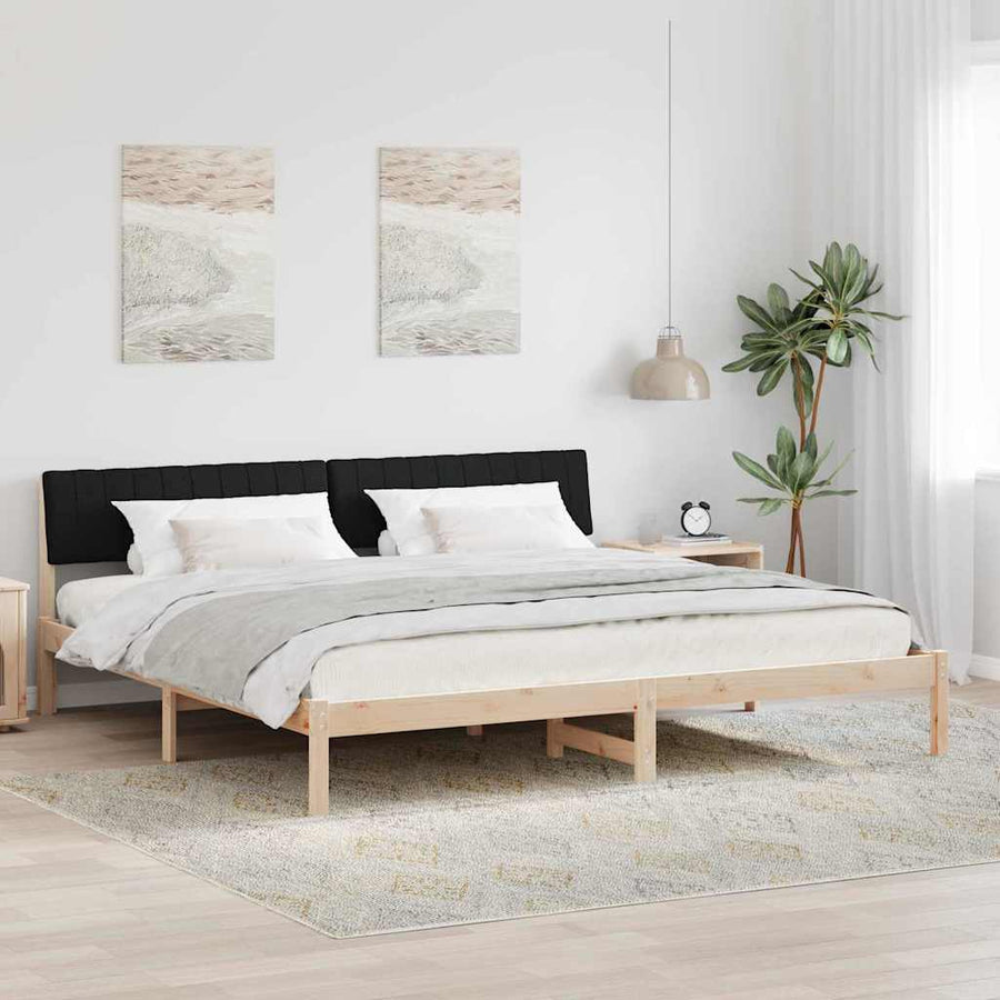Bedframe Bruin en zwart 200 x 200 cm Massief grenenhout