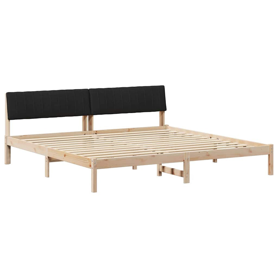 Bedframe Bruin en zwart 200 x 200 cm Massief grenenhout