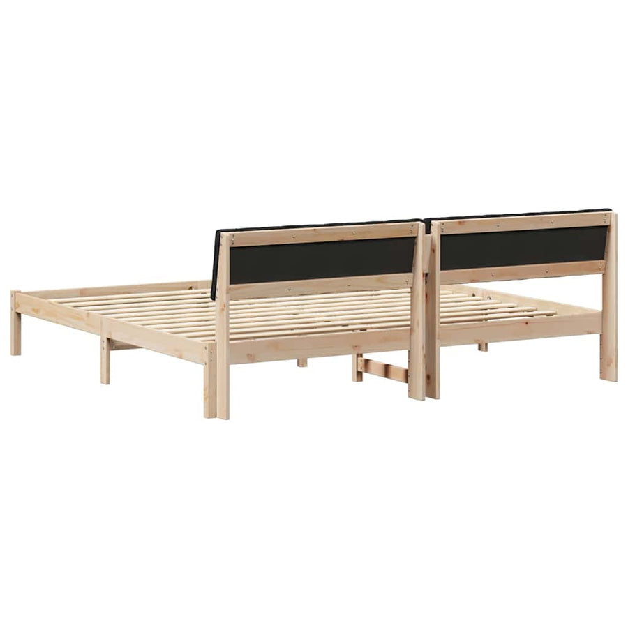 Bedframe Bruin en zwart 200 x 200 cm Massief grenenhout