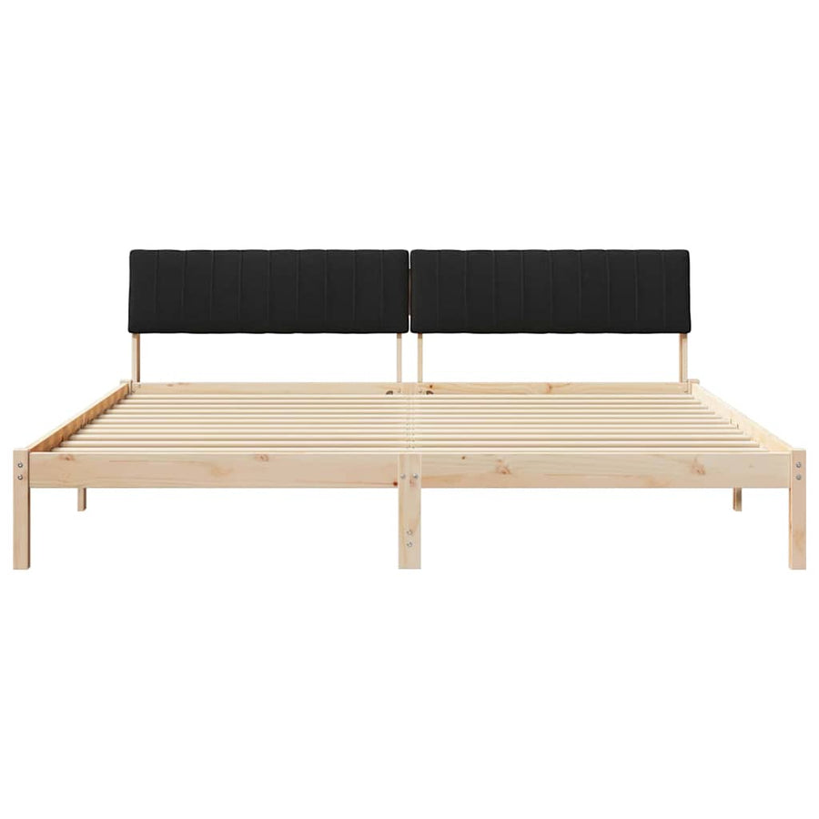 Bedframe Bruin en zwart 200 x 200 cm Massief grenenhout