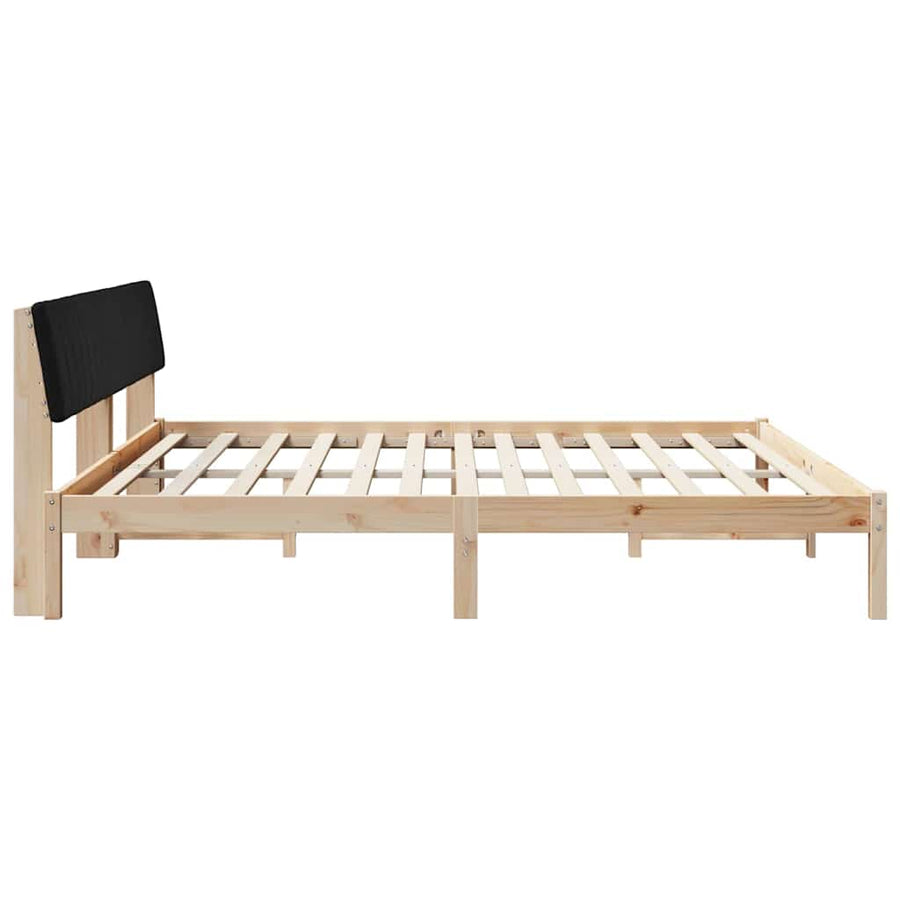 Bedframe Bruin en zwart 200 x 200 cm Massief grenenhout