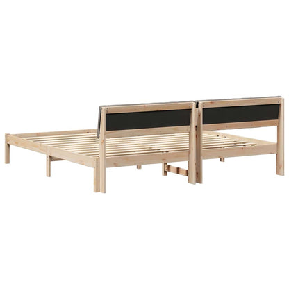 Bedframe Bruin en taupe 200 x 200 cm Massief grenenhout
