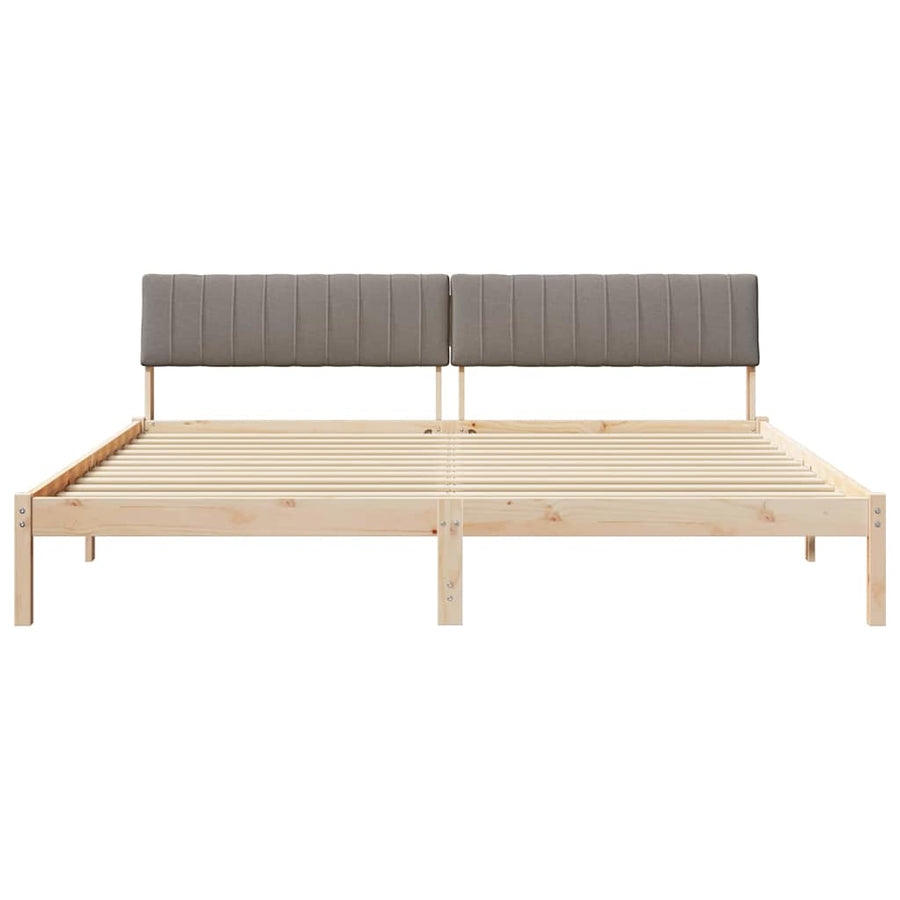 Bedframe Bruin en taupe 200 x 200 cm Massief grenenhout