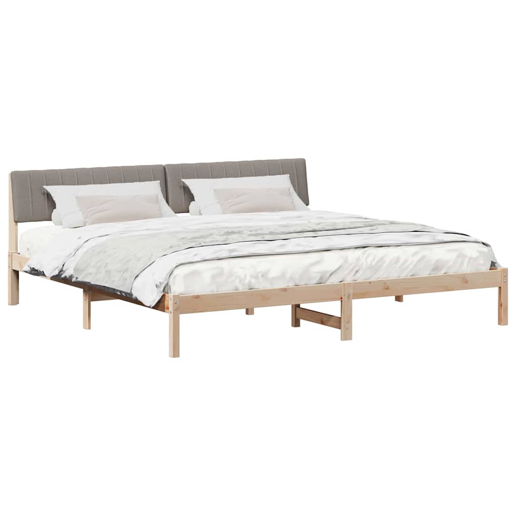 Bedframe Bruin en taupe 200 x 200 cm Massief grenenhout