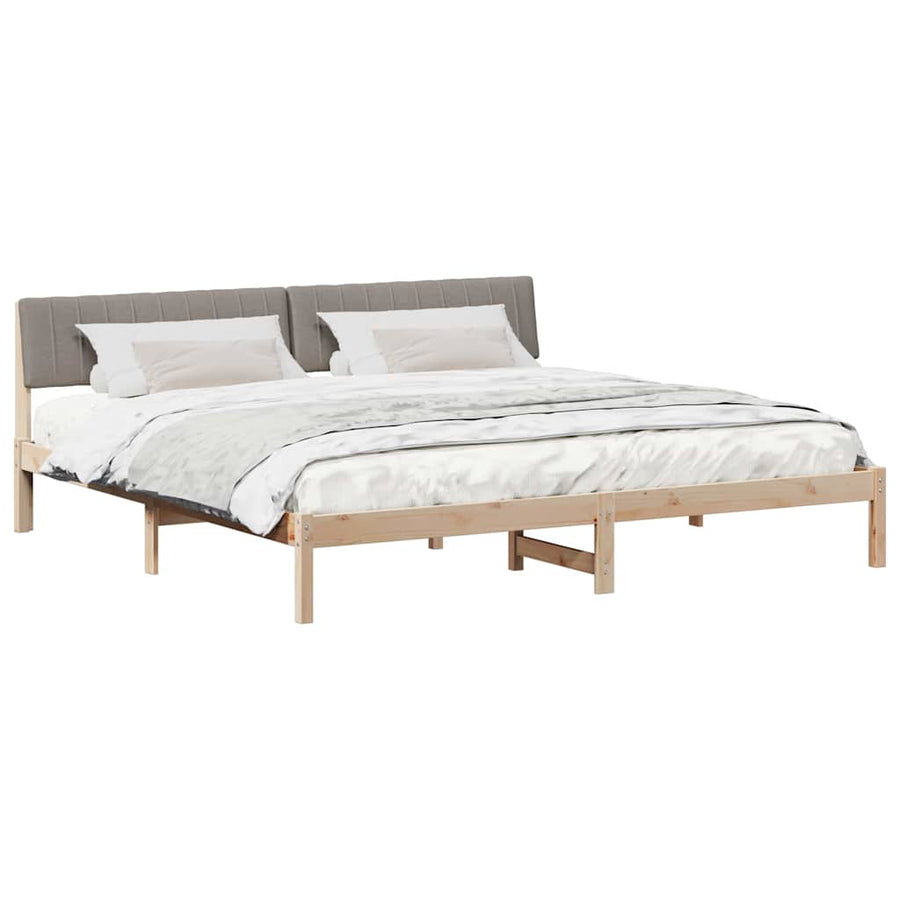Bedframe Bruin en taupe 200 x 200 cm Massief grenenhout