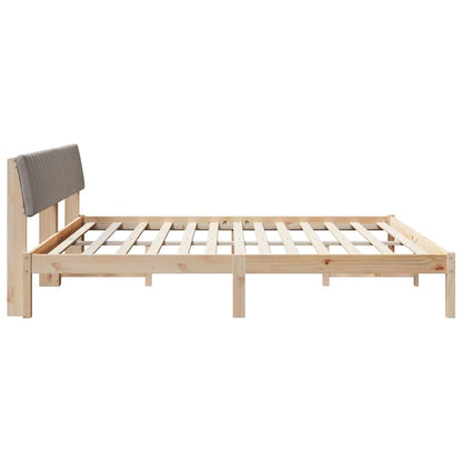 Bedframe Bruin en taupe 200 x 200 cm Massief grenenhout