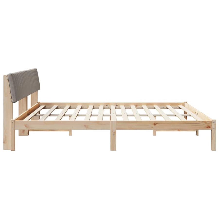 Bedframe Bruin en taupe 200 x 200 cm Massief grenenhout