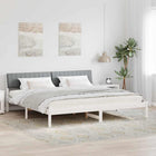 Bed frame White and light grey 200 x 200 cm Solid pine wood