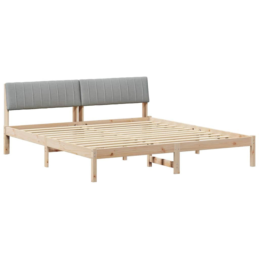Bedframe Bruin en lichtgrijs 180 x 200 cm Massief grenenhout