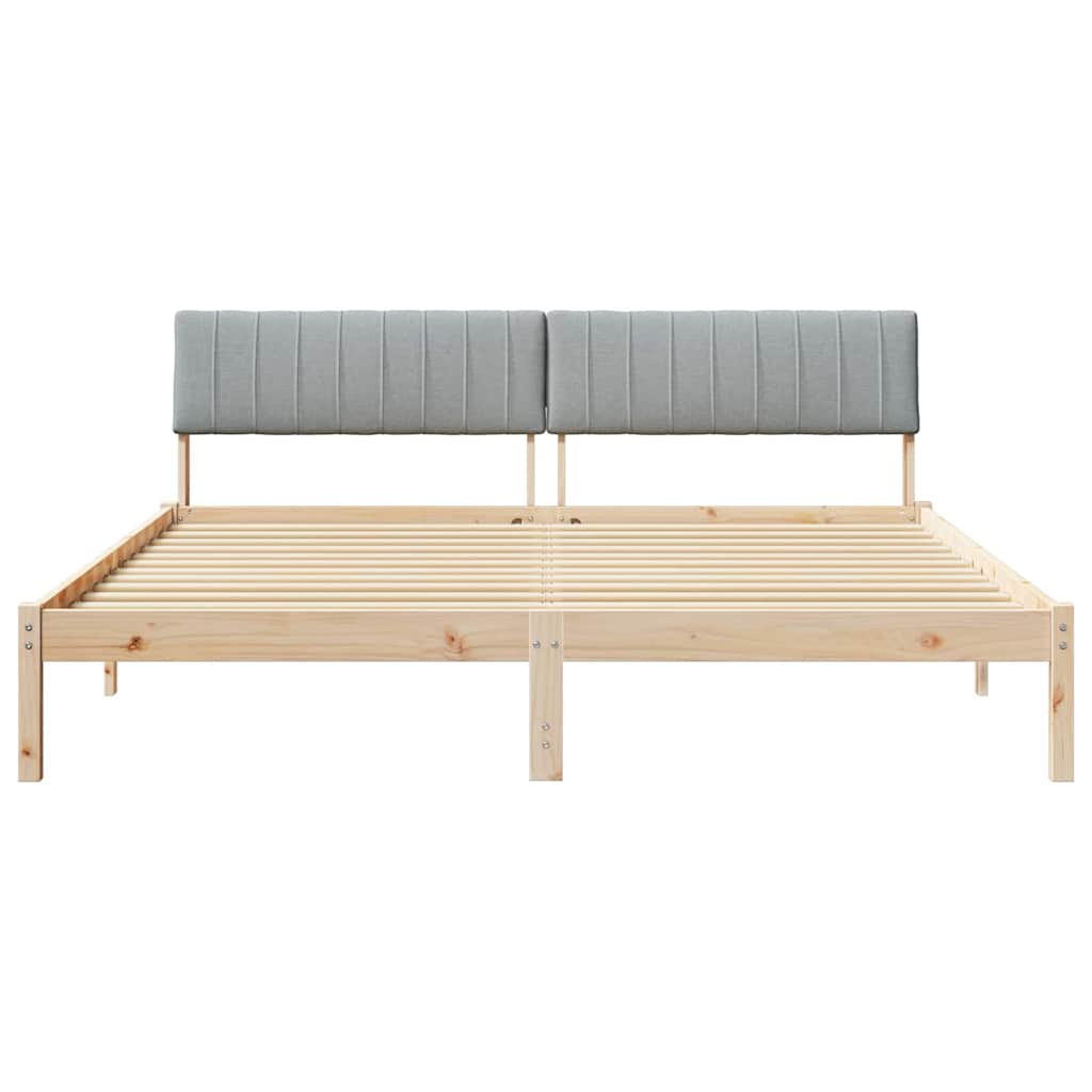 Bedframe Bruin en lichtgrijs 180 x 200 cm Massief grenenhout