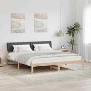 Bedframe 180x200 cm massief grenenhout bruin donkergrijs