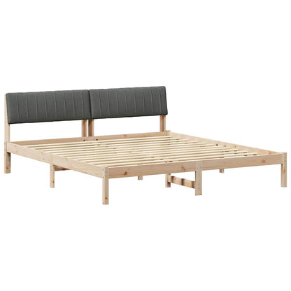 Bedframe Bruin en donkergrijs 180 x 200 cm Massief grenenhout