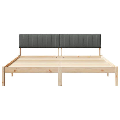 Bedframe Bruin en donkergrijs 180 x 200 cm Massief grenenhout