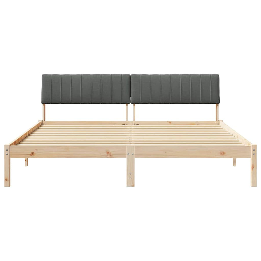 Bedframe Bruin en donkergrijs 180 x 200 cm Massief grenenhout