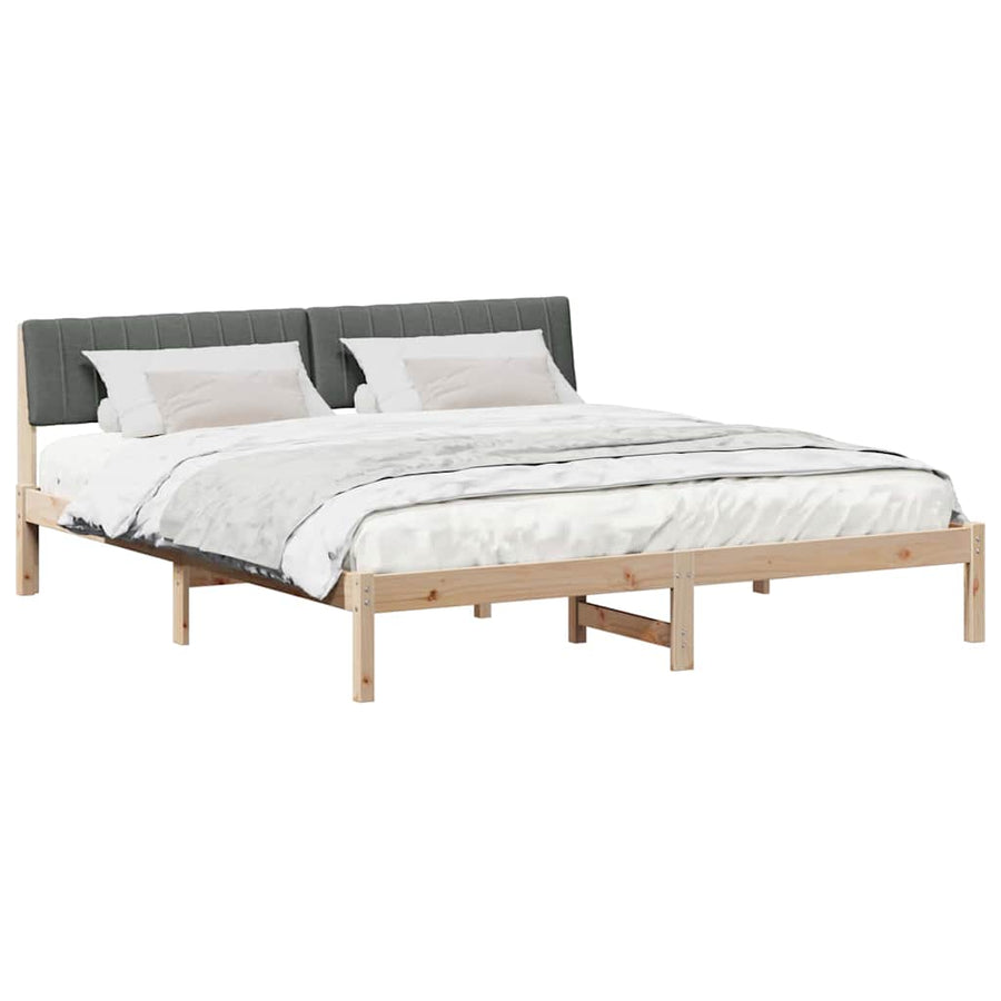 Bedframe Bruin en donkergrijs 180 x 200 cm Massief grenenhout