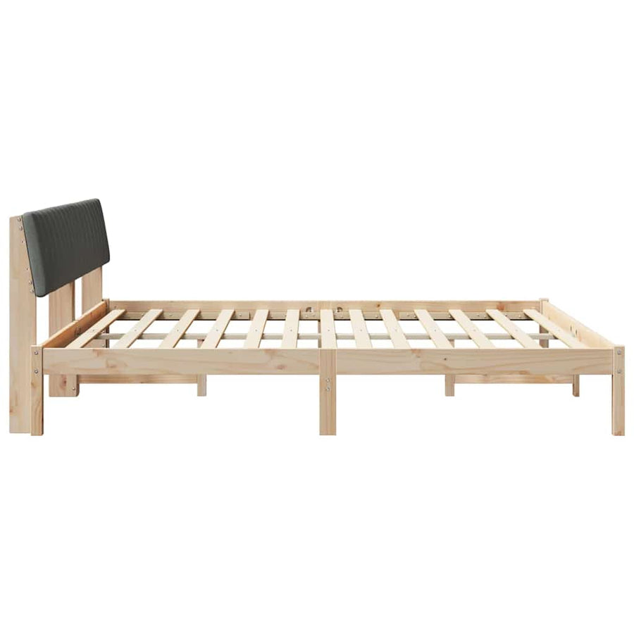 Bedframe Bruin en donkergrijs 180 x 200 cm Massief grenenhout