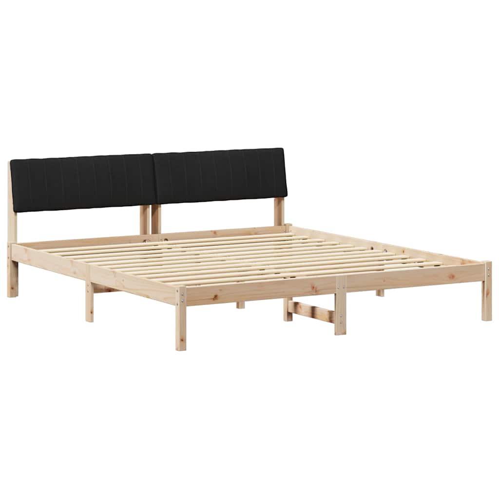 Bedframe Bruin en zwart 180 x 200 cm Massief grenenhout