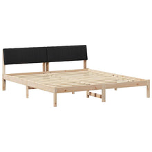 Bedframe Bruin en zwart 180 x 200 cm Massief grenenhout