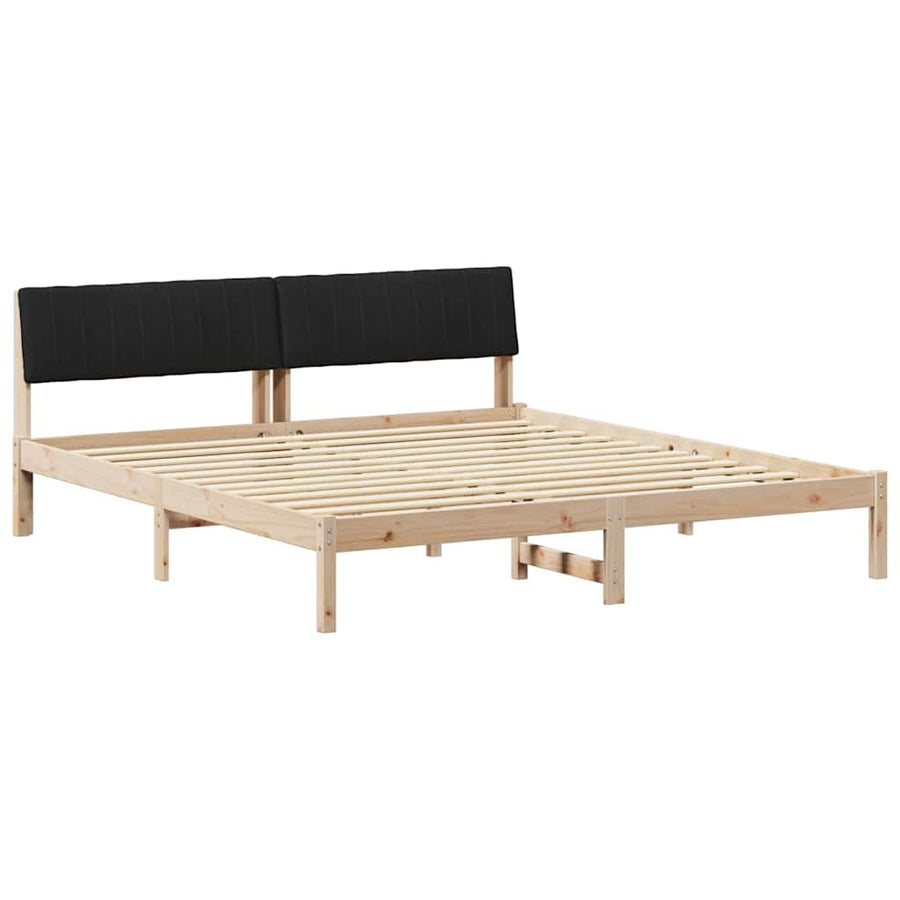Bedframe Bruin en zwart 180 x 200 cm Massief grenenhout