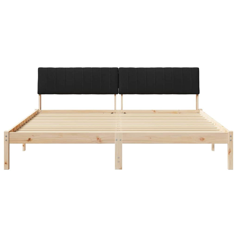 Bedframe Bruin en zwart 180 x 200 cm Massief grenenhout