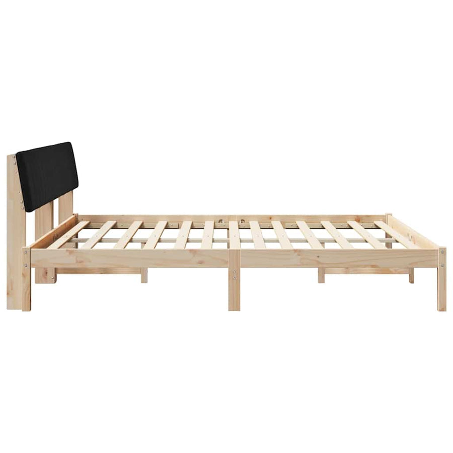 Bedframe Bruin en zwart 180 x 200 cm Massief grenenhout