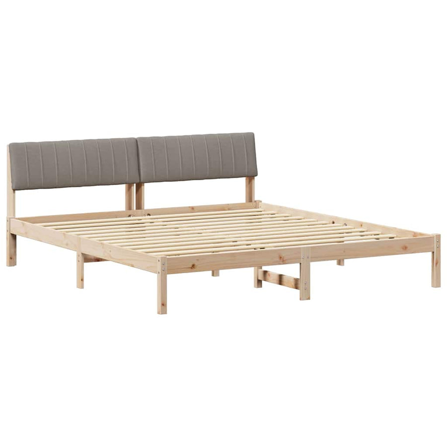 Bedframe Bruin en taupe 180 x 200 cm Massief grenenhout