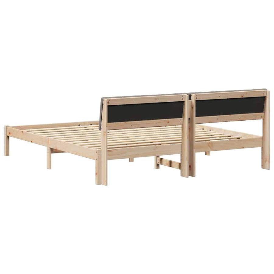 Bedframe Bruin en taupe 180 x 200 cm Massief grenenhout