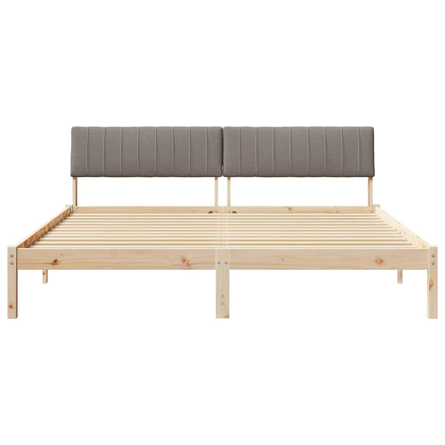 Bedframe Bruin en taupe 180 x 200 cm Massief grenenhout