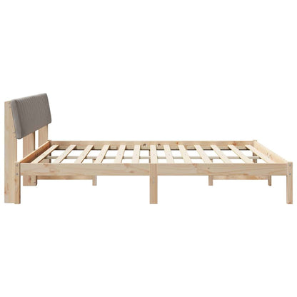Bedframe Bruin en taupe 180 x 200 cm Massief grenenhout