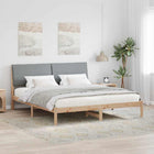Bed Frame Brown and Light Grey 200 x 200 cm Solid Pine Wood