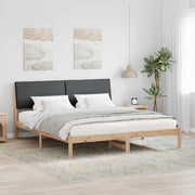 Bedframe massief grenenhout bruin donkergrijs 200x200 cm