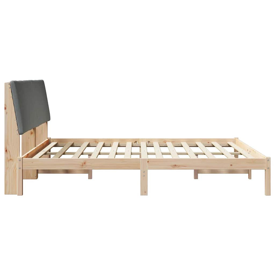 Bedframe Bruin en donkergrijs 200 x 200 cm Massief grenenhout