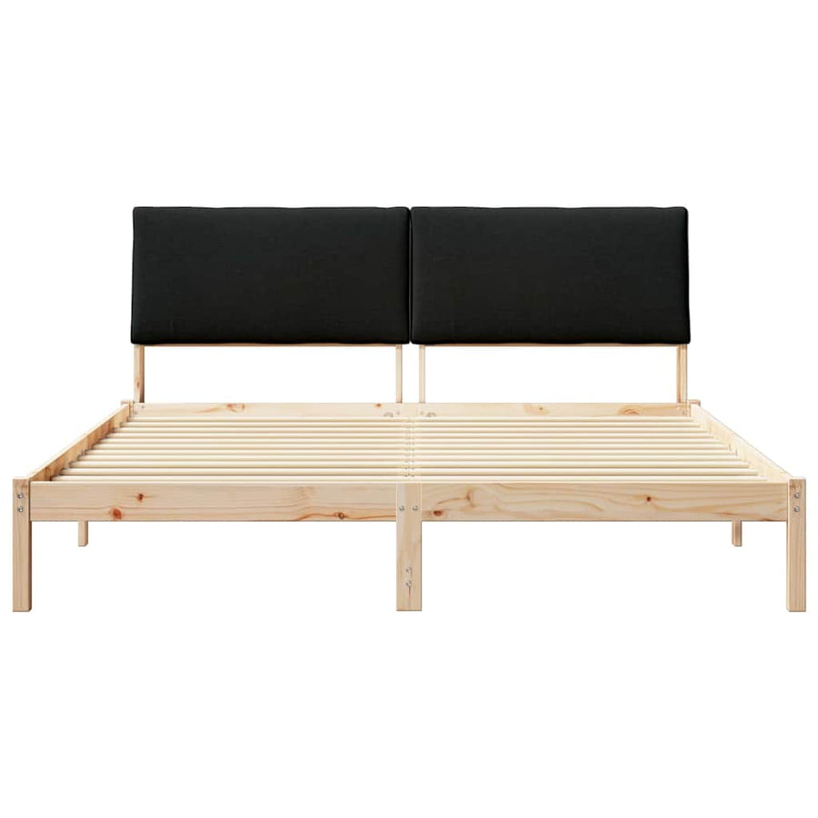 Bedframe Bruin en zwart 200 x 200 cm Massief grenenhout