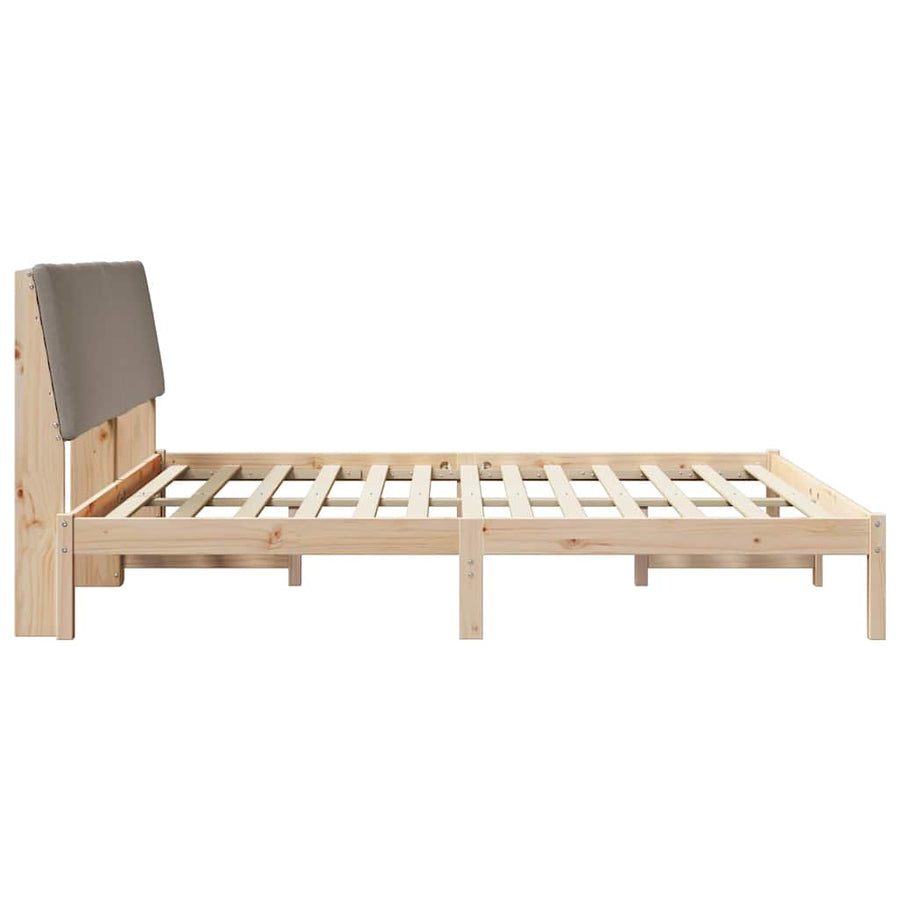 Bedframe Bruin en taupe 200 x 200 cm Massief grenenhout