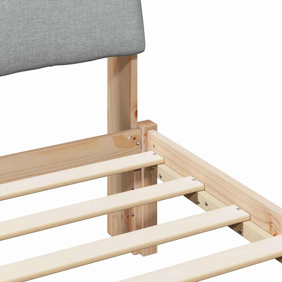 Bedframe Bruin en lichtgrijs 180 x 200 cm Massief grenenhout