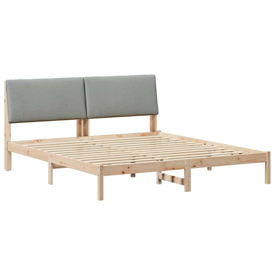 Bedframe Bruin en lichtgrijs 180 x 200 cm Massief grenenhout