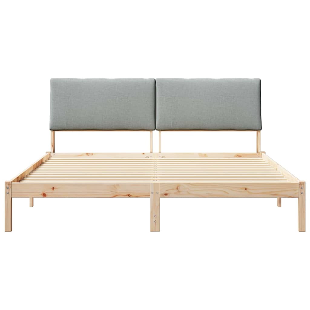 Bedframe Bruin en lichtgrijs 180 x 200 cm Massief grenenhout